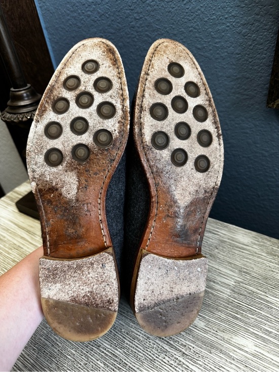 Taft Gray Wool Derby Shoes with Brown Sole main image 4